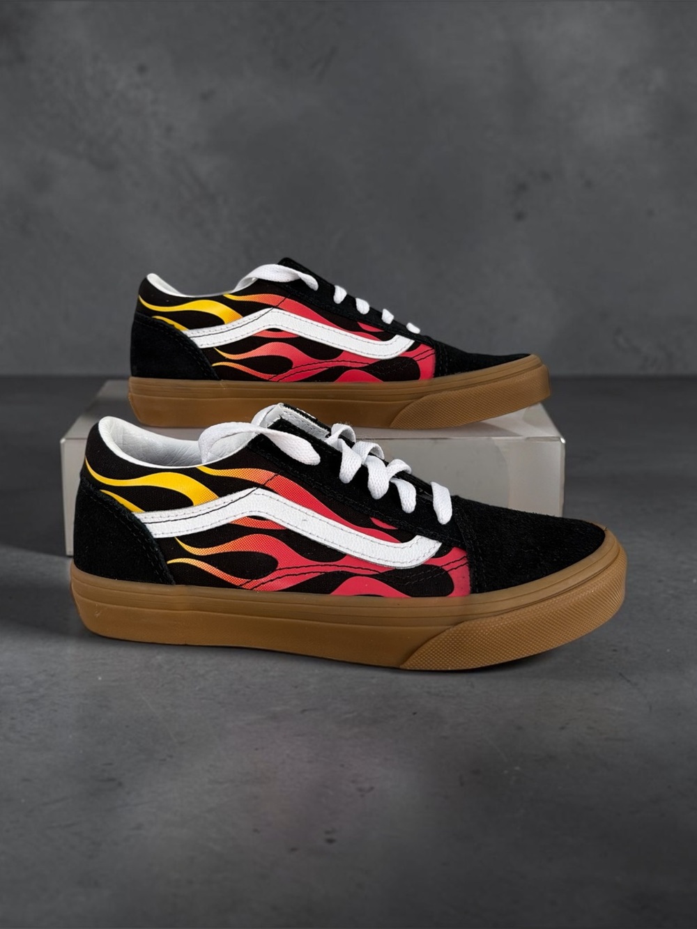 Vans Kids Old Skool Flame in Black/Gum
